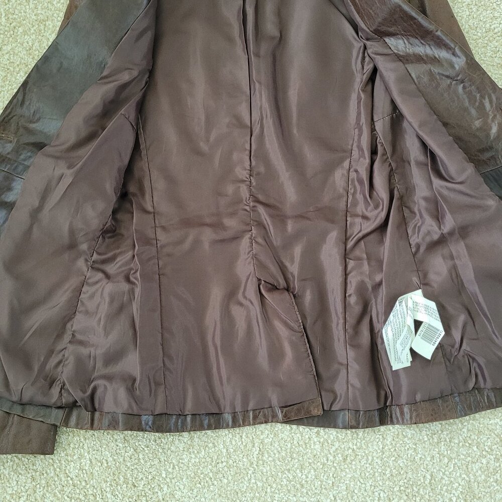 Zara Basic Leather Jacket Size Small - image 3
